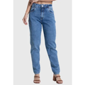 Imagem da oferta Calça Jeans Feminina Sawary Mom Azul