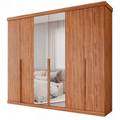 Imagem da oferta Guarda-Roupa Casal 6 Portas Bater 6 Gavetas MDF Guarapari Panan Roupeiro - Cinamomo