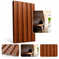 Imagem da oferta Painel Ripado 3D Madeira Parede e Teto WPC Tabaco Prova D'água 290x16x9mm