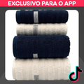 Imagem da oferta KitJogo 4 Toalhas de Spa (2 Banho e 2 Rosto) Grande 100% Algodão Grossa Super Luxo Premium Macia Absorção Superior