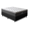 Imagem da oferta Cama Box Casal Colchão Gazin Molas Ensacadas Pillow Maximus Cinza E Preto 138x188x62cm