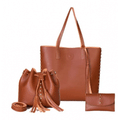 Imagem da oferta Bolsa Feminina Kit Star Shop 3 peças Caramelo