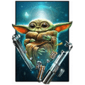 Imagem da oferta Quadro Decorativo 5D Bebê Yoda - 20x25cm