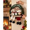 Imagem da oferta Guirlanda Natal 35cm Papai Noel Boneco De Neve Enfeite Porta Boneco De Neve E Noel