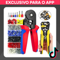 Imagem da oferta Kit Alicate Crimpar Descascador 1200 Terminais Ilhós Tubular
