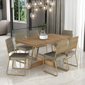 Imagem da oferta Conjunto Sala de Jantar 6 Cadeiras Charlotte Carraro Dourado