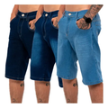 Imagem da oferta Kit 3 Bermudas Jeans Masculina Lycra Elastano