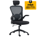 Imagem da oferta Cadeira Escritório Diretor Giratória Dr.Office, Mesh, Braço Ajustável, Regulagem de Altura, Preta