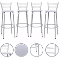 Imagem da oferta Kit 4 Banqueta Flórida Cozinha Tubo Prata Com Assento Branco