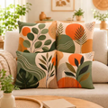 Imagem da oferta Kit 4 Capas De Almofada Estampa Naturalista Floral 40x40 Floral Moderna