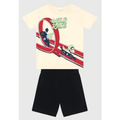 Imagem da oferta Conjunto Curto Infantil Brandili Estampa Wild Race Off-White (Tam 1-3)