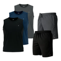 Imagem da oferta Kit 5 Pçs 3 Camisas Regata Dry-fit Sandrini + 2 Short Tactel