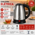 Imagem da oferta Chaleira Elétrica 1.8lts 1500w 220v E 1000w 110v Inox