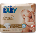 Imagem da oferta 2 Pacotes Fralda Carrefour My Baby Soft & Protect P - 34 Unidades Cada