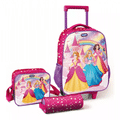 Imagem da oferta Kit De Mochila Escolar Magic Kids Mochila De Rodinhas Com Estojo E Lancheira Princesas