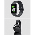 Imagem da oferta Riachuelo Kit smartwatch Galaxy Fit3 display 1.6 grafite Samsung + fone de ouvido Tune T520BT preto JBL