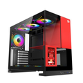 Imagem da oferta Redragon Gabinete Gamer Eternal Pro Mid Tower Aço e Vidro Temperado Sem Fans c Tela LCD ATX Preto e Vermelho - CA-613BR