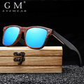 Imagem da oferta Gm artesanal de madeira natural óculos de sol masculino polarizado feminino espelho vintage oculos de sol masculino uv400 lente p