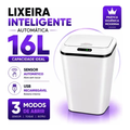 Imagem da oferta Lixeira Inteligente Automática 16L Sensor Infravermelho Recarregável USB-C 3 Modos Tampa Touch Banheiro Cozinha