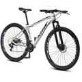 Imagem da oferta Bicicleta KRW Aro 29 Aluminio 24 Vel MTB Cambio Importado Freio a Disco Suspensao Dianteira X32 - Branco+Preto | N