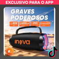 Imagem da oferta Caixa de Som INOVA Portátil BT 5.4 | 50W Bateria 4000mAh Design Puxar