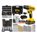 Imagem da oferta Furadeira Parafusadeira 2 Bateria 21v 10mm + 349 Acessórios