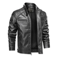 Imagem da oferta Jaqueta De Couro Masculina Slim Forrada Sem Capuz