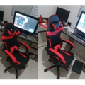 Imagem da oferta Cadeira De Escritório Gamer Nitro Ergonômica Estofado Couro Sintético Vermelho - Luvinco