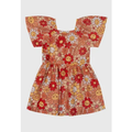 Imagem da oferta Vestido Infantil Elian Floral Decote Quadrado Coral
