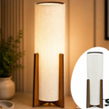 Imagem da oferta Luminária Abajur Atlas De Madeira Mdf Imbuia