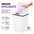Imagem da oferta Lixeira Inteligente Automática 16L Sensor Infravermelho Recarregável USB-C 3 Modos Tampa Touch Banheiro Cozinha