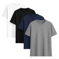 Imagem da oferta Kit 4 Camisas Camiseta Básica Lisa 100% Algodão Premium 30.1