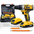 Imagem da oferta Furadeira e Parafusadeira Sem Fio 48V com 2 Baterias Recarregáveis Maleta e Kit de Acessórios Controle de Torque Ve