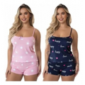 Imagem da oferta Kit 4 Peças (2 Conjuntos) Pijama Feminino Baby Doll Sortidos