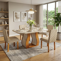 Imagem da oferta Sala de Jantar 130x90 Ibiza MDFVidro 4 Cadeiras Bom Pastor