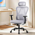 Imagem da oferta Cadeira de Escritório Ergonômica Cinza Mesh Respirável com Apoio Lombar | Altura Ajustável Home Office Design Gir