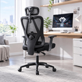 Imagem da oferta Cadeira de escritório com design ergonômico apoio de braços 2D ajustável malha respirá