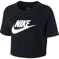 Imagem da oferta Camiseta Cropped Nike Sportswear Essential CR Feminina - Preto+Branco