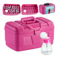 Imagem da oferta Maleta Organizadora Dompel 34 Esmaltes Manicure+porta Rosa