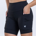 Imagem da oferta Shorts Feminino Cintura Alta Com Bolsos Academia Corrida