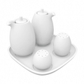 Imagem da oferta Kit De Galheteiros Germer De Porcelana Branco 5 Peças