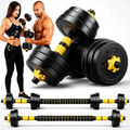 Imagem da oferta Kit Halters Barra Anilha Ajustáveis Musculação 20kg Bonafit Treino Completo em Casa + Ebook