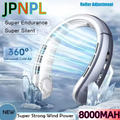 Imagem da oferta Ventilador Portátil de Pescoço USB 8000mAh Mini Sem Lâminas Recarregável Silencioso com Display Digital LED Ref
