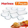 Imagem da oferta Kit Conjunto Marinex 7 peças jogo de Travessas Variadas Assadeiras em Vidro Temperado Nadir própria Para Forno