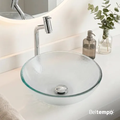 Imagem da oferta Cuba Pia De Apoio Sobrepor Vidro Redonda 30 Cm Transparente Banheiro Lavabo Beltempo Bt-4030 Texturizado