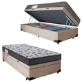 Imagem da oferta Cama Box Baú Solteiro Suede + Colchão De Espuma D33 - Sereneprime - 88cm Bege