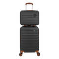 Imagem da oferta Kit Mala De Viagem Bordo Mão Pequena 10kg Abs Cadeado 360 Cor Preto