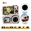Imagem da oferta Câmera Compacta Basike 4K 64MP Rosa com Telas Duplas para Vlog e Viagem