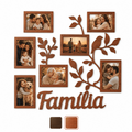 Imagem da oferta Quadro Porta Retrato Família MDF 7 Fotos Decorativo Parede