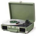 Imagem da oferta ANVAR VEDO Toca-Discos Portátil com Bluetooth Alto-Falante 3 Velocidades (334578 RPM) Design Retrô de Maleta Com